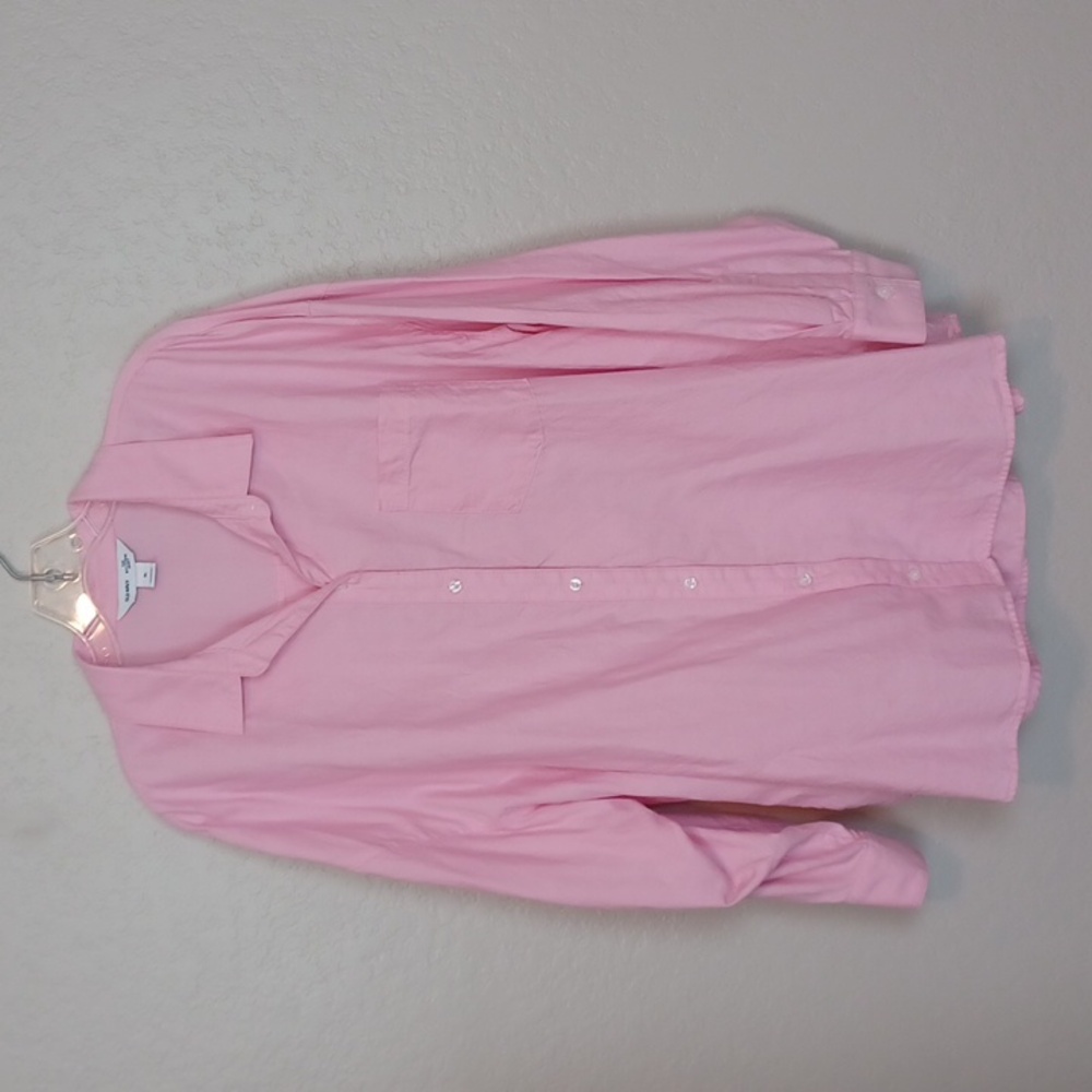 Old Navy Pink Boyfriend Blouse Size XL